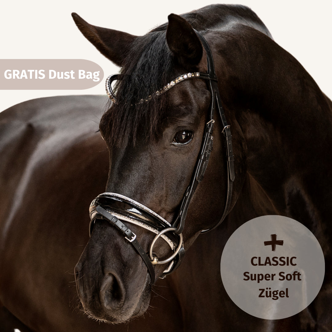 Trensenzaum Riva + Super Soft Zügel + GRATIS Dust Bag