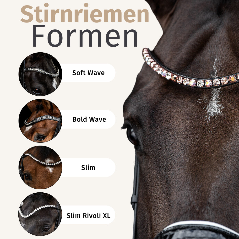 Trensenzaum Bari mit Wunschstirnriemen